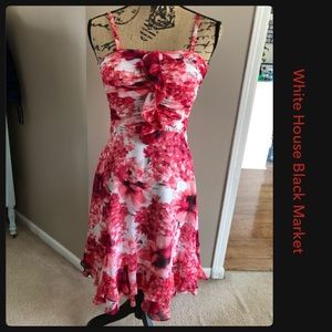 Beautiful WHBM Red Floral Dress